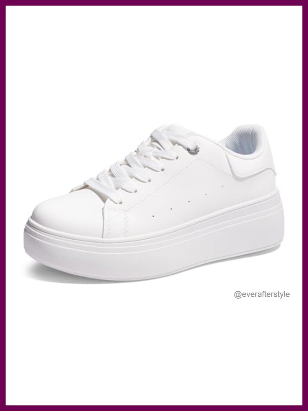 Women's Platform Fashion Sneakers Faux Leather 2 Inch Lift Anti-Slip Lace Up